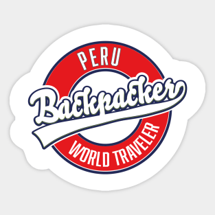 peru backpacker world traveler logo. Sticker